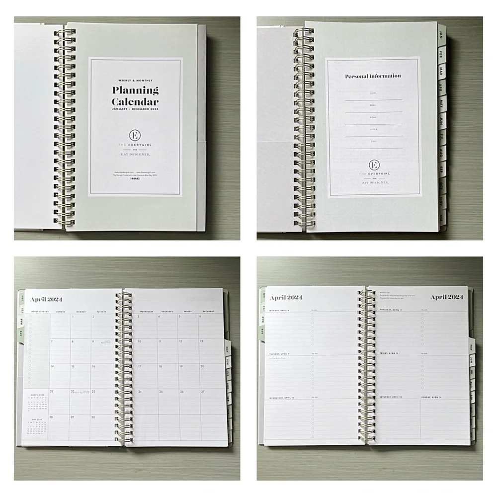 Planner Calendar Everygirl Day Designer Blue Sky 2024 weekly and monthly
